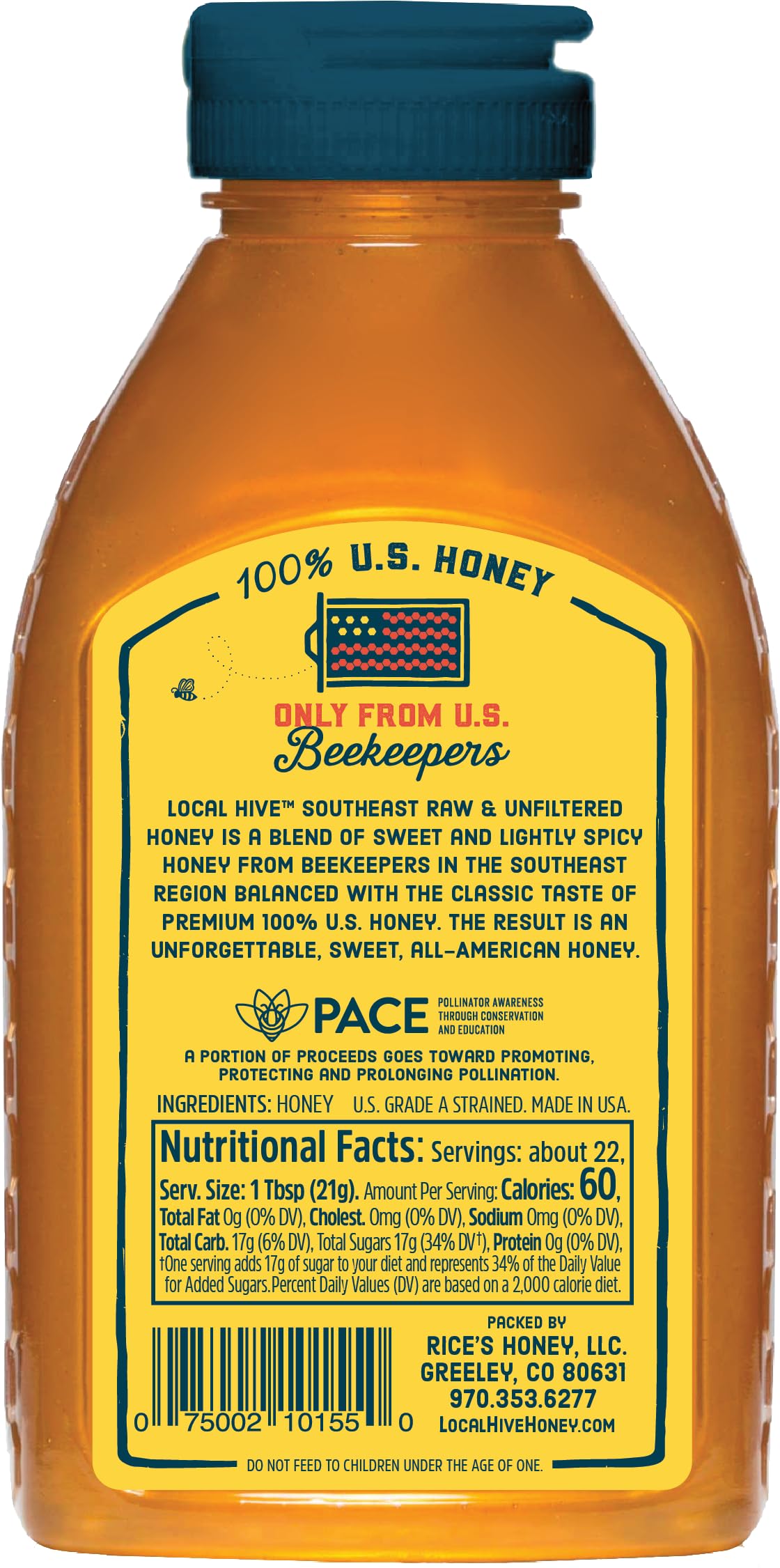 Local Hive Southeast Honey being poured into a cup for warm, natural sweetness.