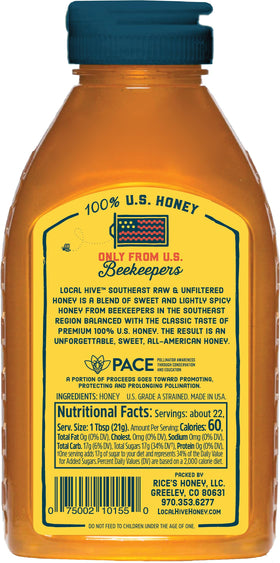 Local Hive Southeast Honey being poured into a cup for warm, natural sweetness.