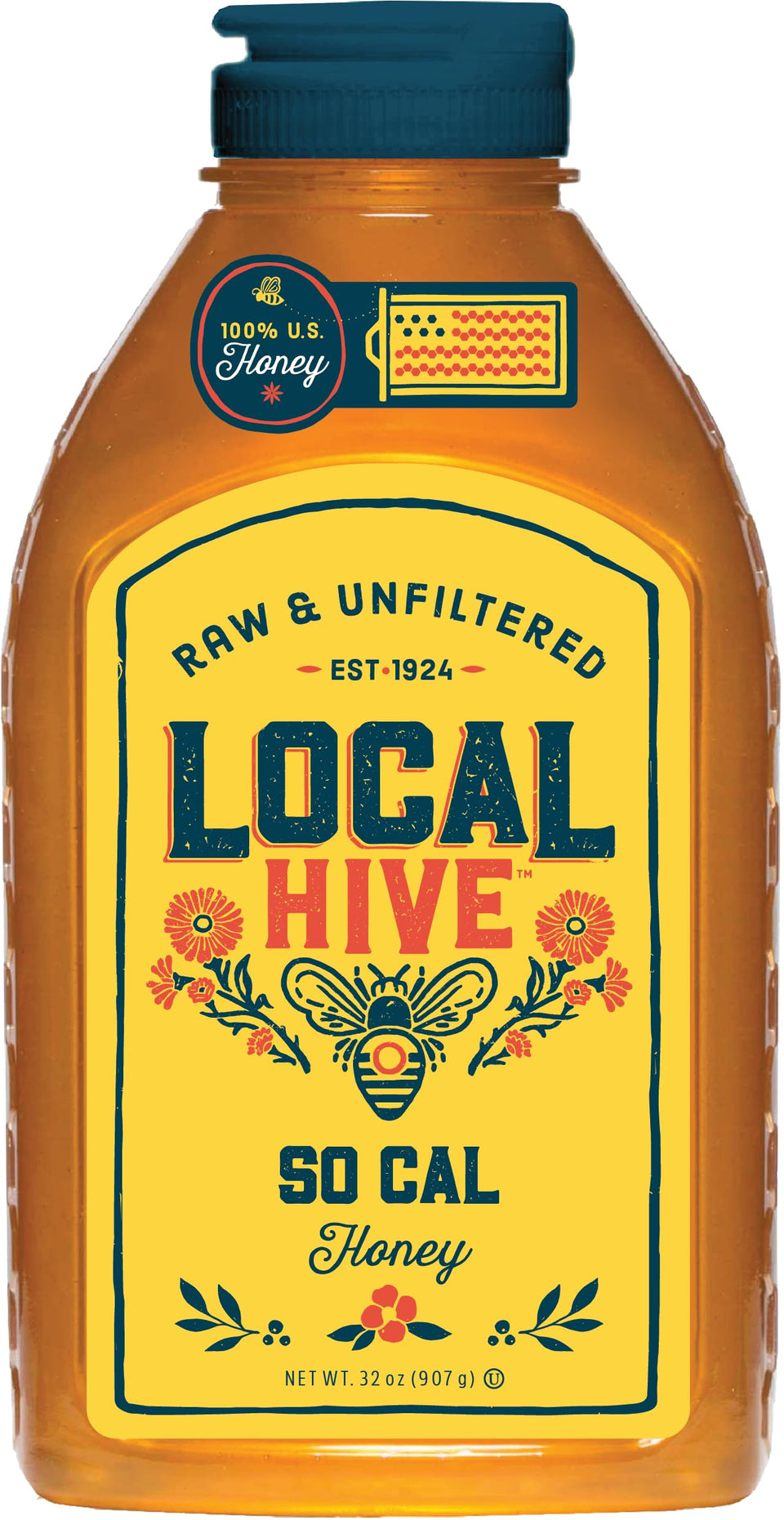 Local Hive Southern California Honey bottle pour, smooth citrus notes ideal for tea