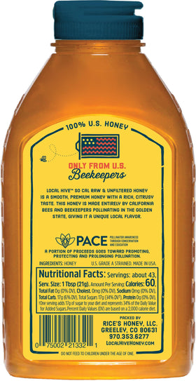 Local Hive Southern California Honey jar cap shows pure raw sweetness for daily use