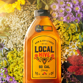Local Hive Southern California Honey packaging bottle highlights U.S. sourcing