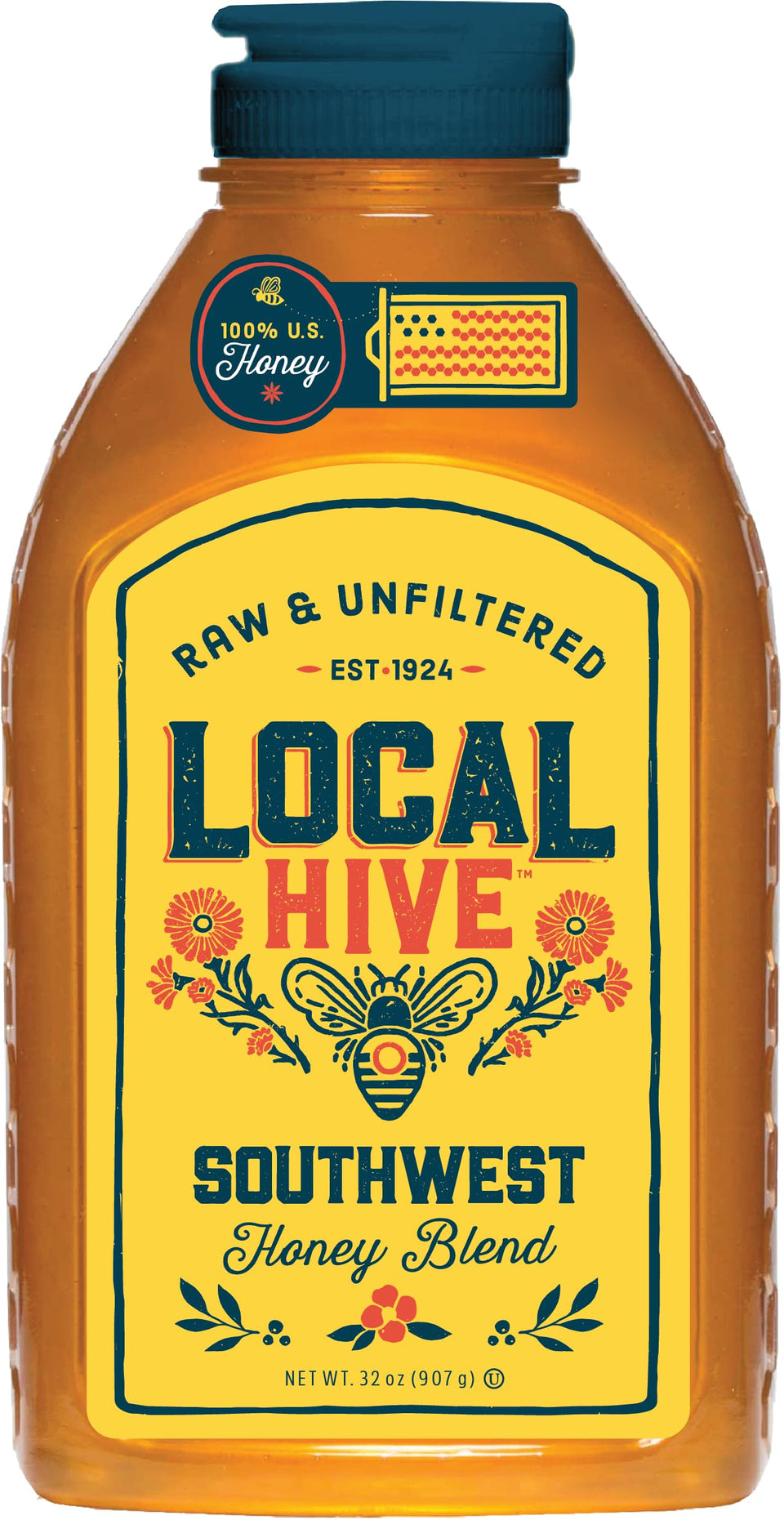 Local Hive Southwest Honey bottle shows raw sweetness ideal for daily use.
