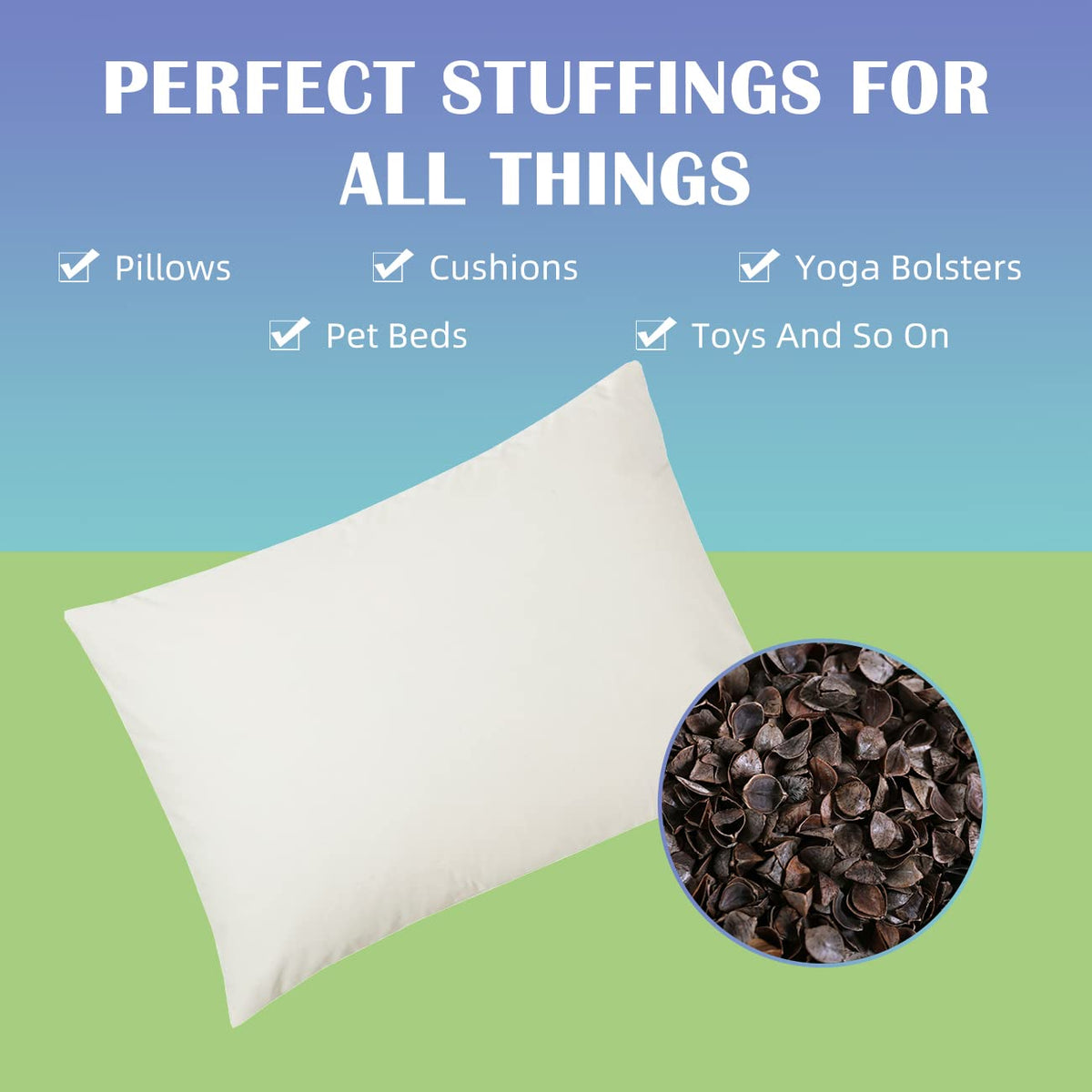 Pillow assembly with LOFE hulls for personalized support