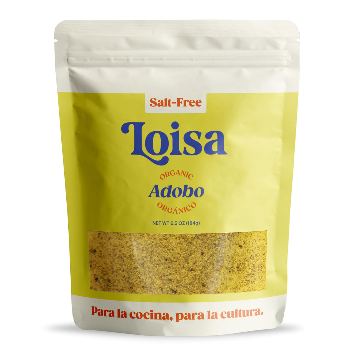 Loisa Adobo bottle closeup showcases organic garlic and oregano flavors.