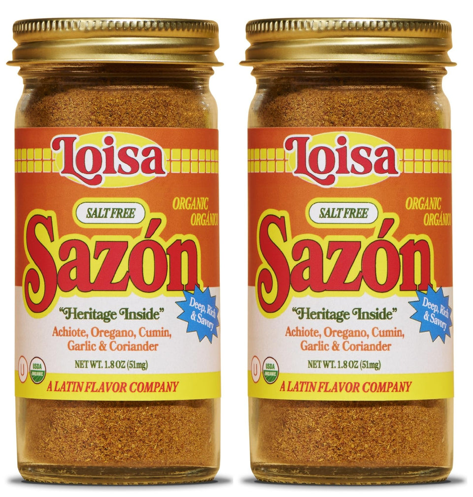 Loisa Sazon organic seasoning sprinkled over rice to enhance flavor naturally