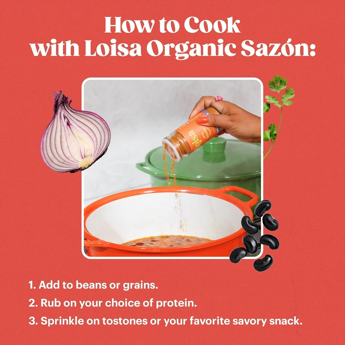 Loisa Sazón ingredients list highlights organic spices and natural color
