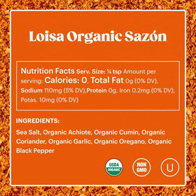 Loisa Sazón being poured into a bowl for colorful rice or beans