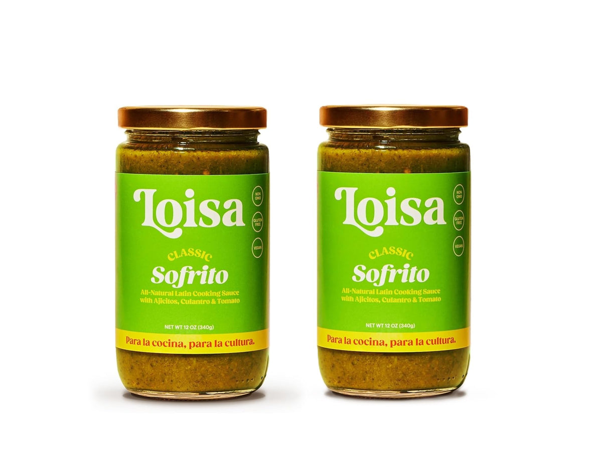 Loisa Sofrito bottle pour enhances weeknight meals with rich base flavor.