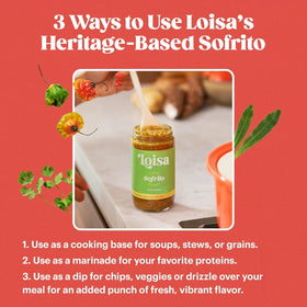 Loisa Sofrito Rojo bottle adds bold color and depth to rice.