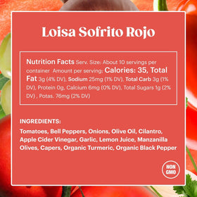 Close-up of Loisa Sofrito Rojo ingredients, featuring fresh ajicitos and culantro.