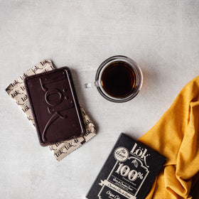 LöK ingredient panel highlighting fine flavor cacao and bean-to-bar craft