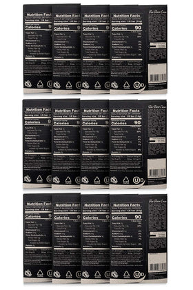Wrapper close-up of LöK 100% cacao chocolate bar highlighting flavor.