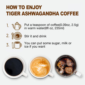 LOKO nature Tiger Ashwagandha Coffee label vegan gluten-free highlights
