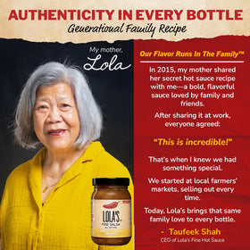 Jar on kitchen counter ready for taco night with Lola's salsa