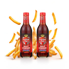 London Pub Malt Vinegar bottle pour; bold tang and heritage.
