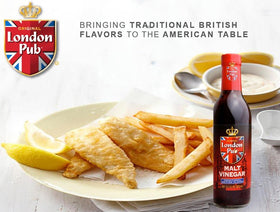 London Pub Malt Vinegar roasted potatoes dress; adds zesty balance.