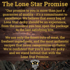 Resealable Lone Star beef jerky bag for fresh snacking on trips