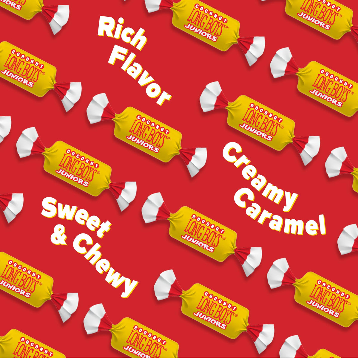 Long Boys Coconut Caramel Packaging bold branding and easy handling
