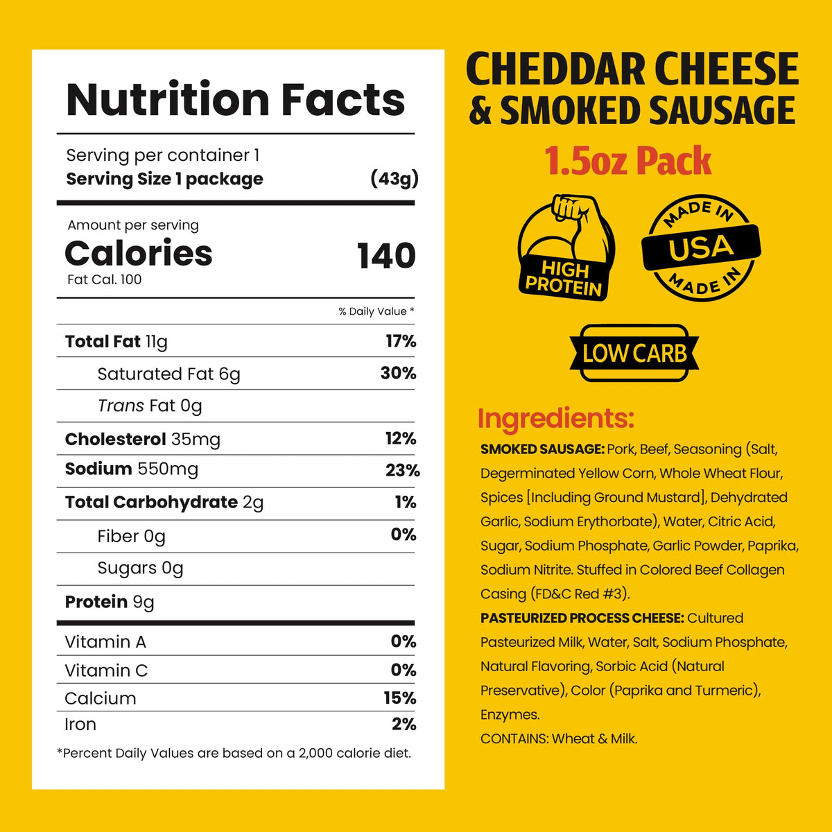 Long John Snacks cheddar cheese stick with real Wisconsin cheese for rich flavor.