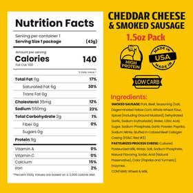 Long John Snacks cheddar cheese stick with real Wisconsin cheese for rich flavor.