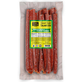Long John Snacks jalapeno cheddar salami stick bulk pack, high protein on the go.