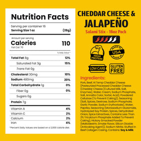 Close-up of Long John Snacks jalapeno cheddar salami stick showing creaminess and spice.