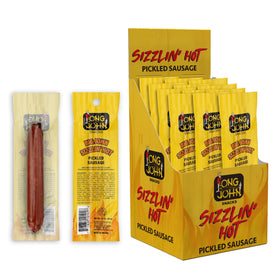 Long John Snacks Sizzlin' Hot pickled sausage pack ready for on-the-go protein.