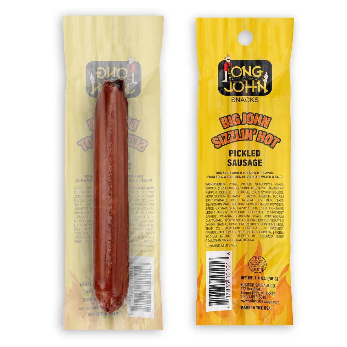 Smoked gourmet meat stick by Long John Snacks ready to eat.