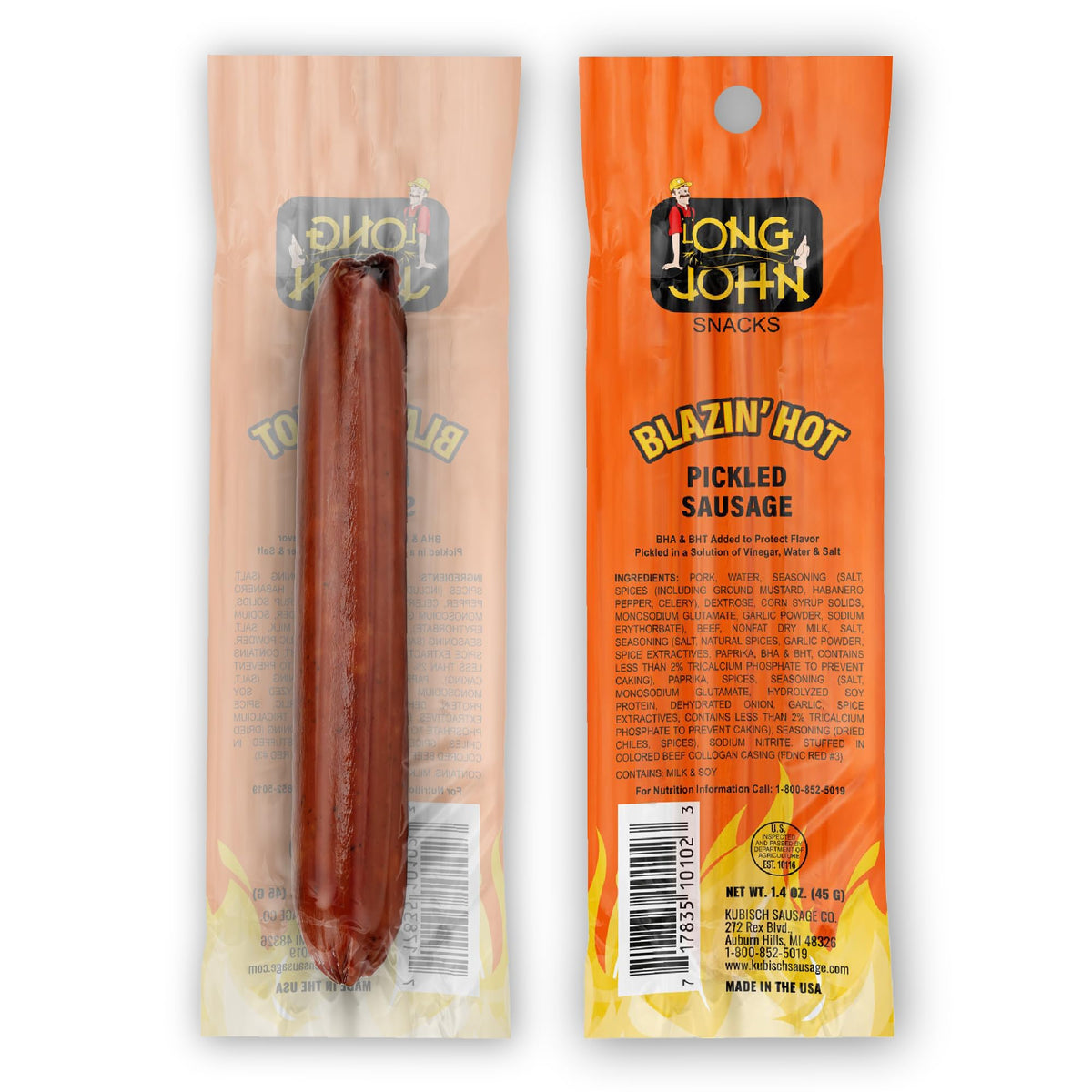 Long John Snacks two heat flavors Mild Fire and Max Heat for spice tastes.