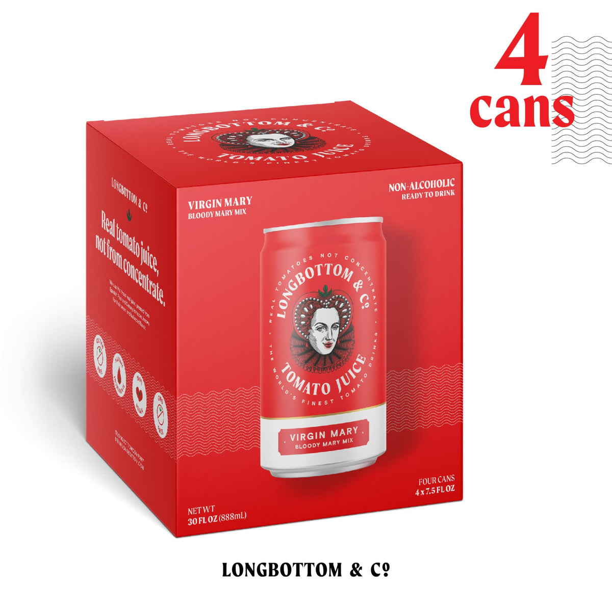 Longbottom & Co label close-up highlighting real tomatoes and clean ingredients