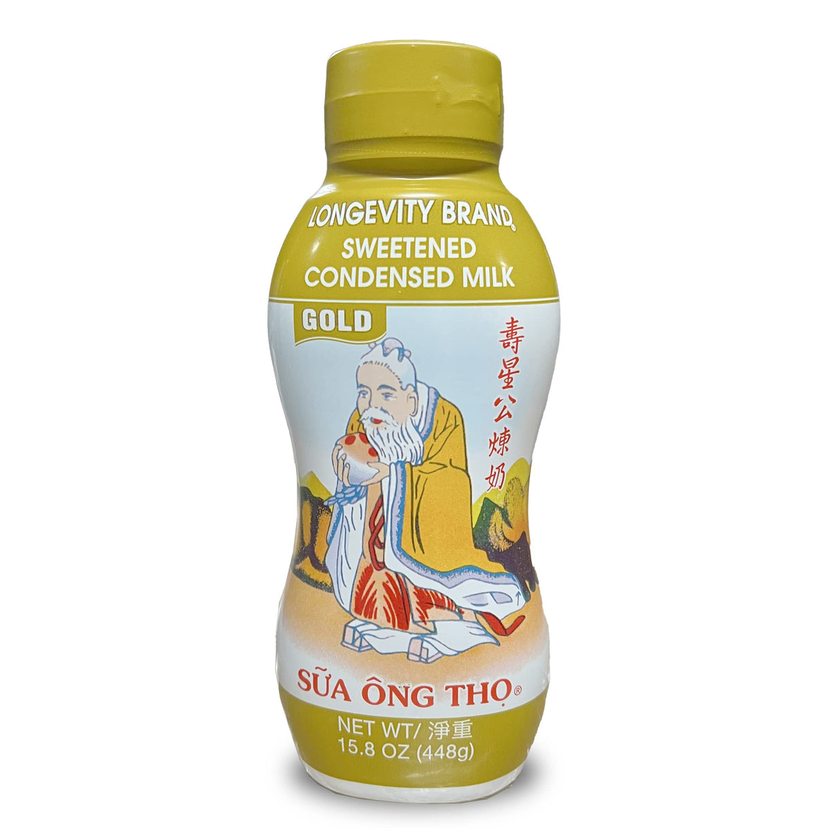 Longevity condensed milk bottle pouring over desserts for smooth, rich sweetness