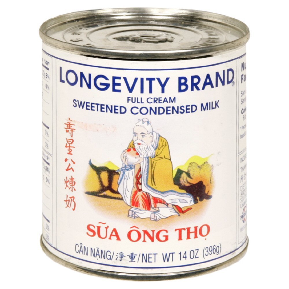 Longevity sweetened condensed milk can in a two-pack, smooth pour for desserts or coffee