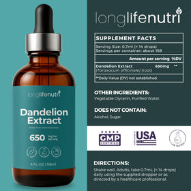 LongLifeNutri dropper beside bottle for easy, gentle daily wellness.
