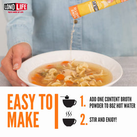 LonoLife bone broth on-the-go consumption at desk