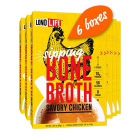 LonoLife chicken bone broth powder stick-pack ready for on-the-go protein boost.
