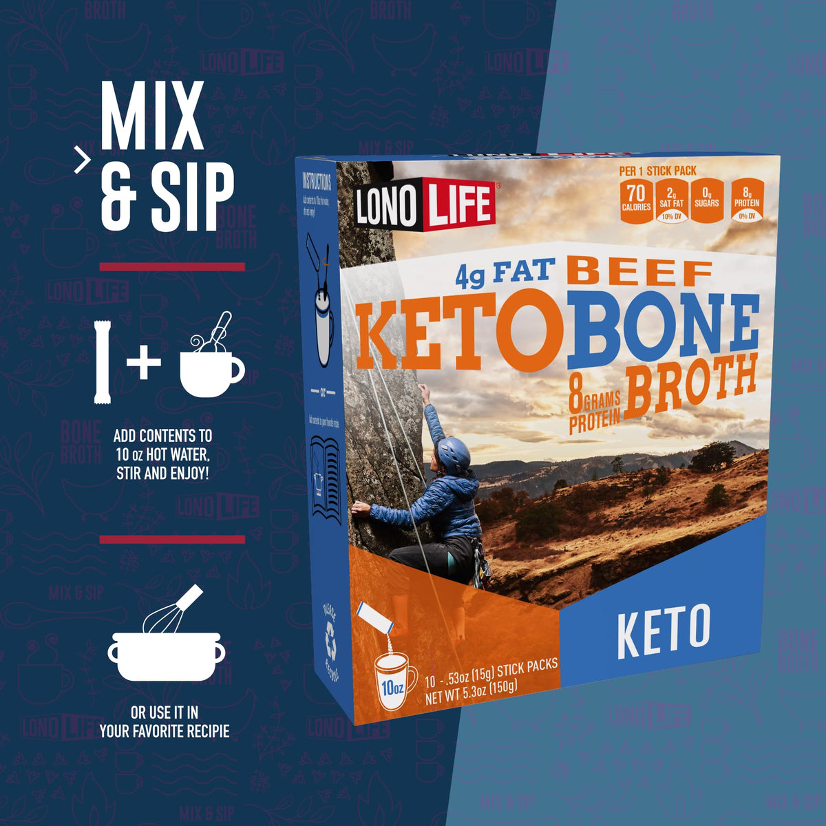 LonoLife collagen-rich protein eight grams per serving supports daily nourishment.