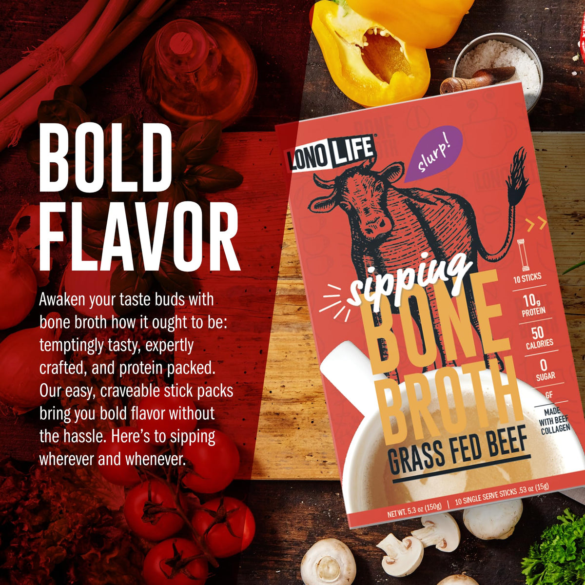 LonoLife collagen-rich protein supports joints and skin in a tasty cup