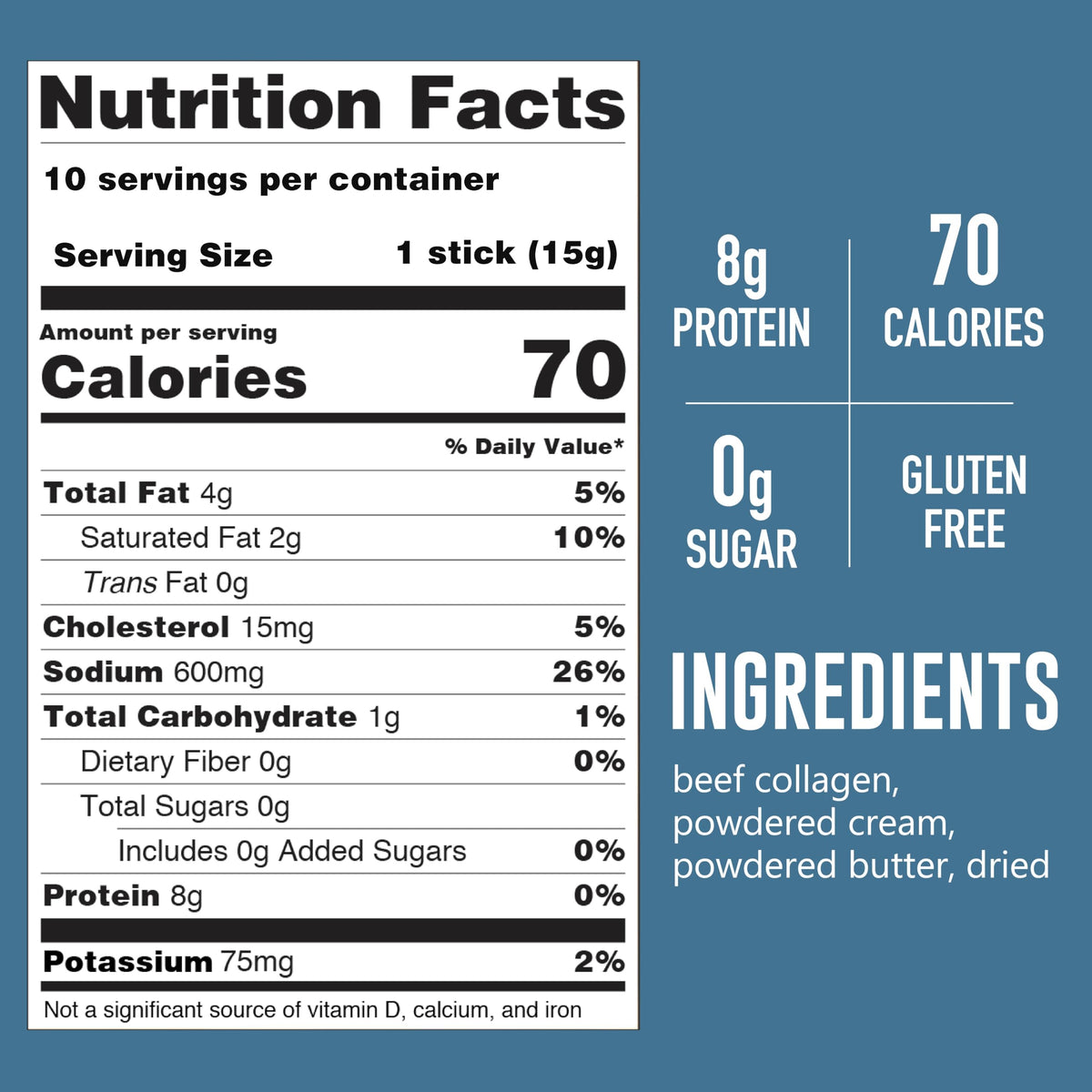 LonoLife grass-fed beef bone broth ingredients highlighting natural base.