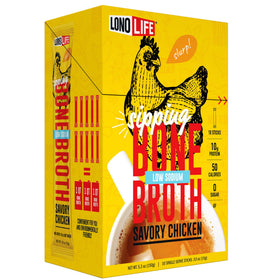 LonoLife low-sodium bone broth powder packaging shows clean ingredient list for keto dieters
