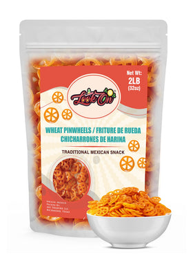 LookOn Duritos 2lb wheel pinwheels close-up, crisp texture ideal with salsa.