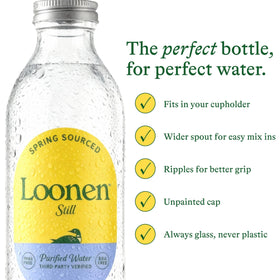 Loonen Still unpainted cap minimizes contact materials with water for purity.