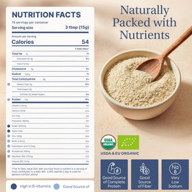 Storage-friendly packaging showing resealable bag keeps LOOV yeast flakes fresh in dry conditions