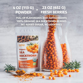 LOOV sea buckthorn powder on yogurt boosts fiber and flavor
