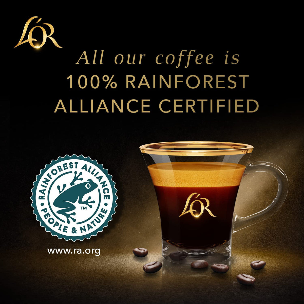 L'OR DECAF capsules compatible with Nespresso Original machines for easy use