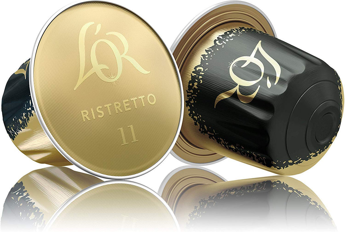 L'Or Espresso intensity 11 ristretto capsules suggesting bold flavour potential.