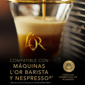 L'Or Espresso ristretto shot close-up with rich crema and bold aroma