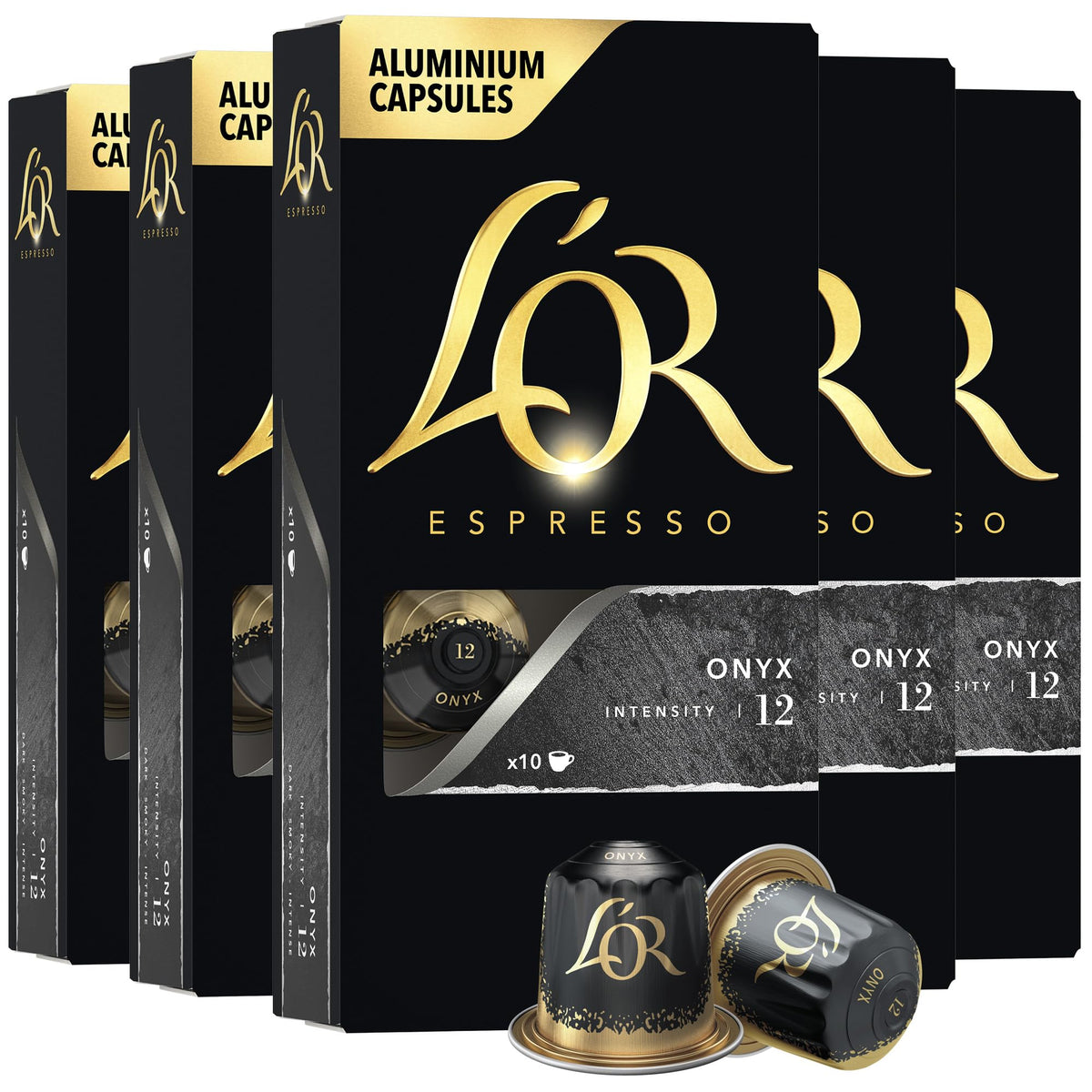 L'OR Onyx espresso capsules in a 50-count pack for convenient single-serve brewing