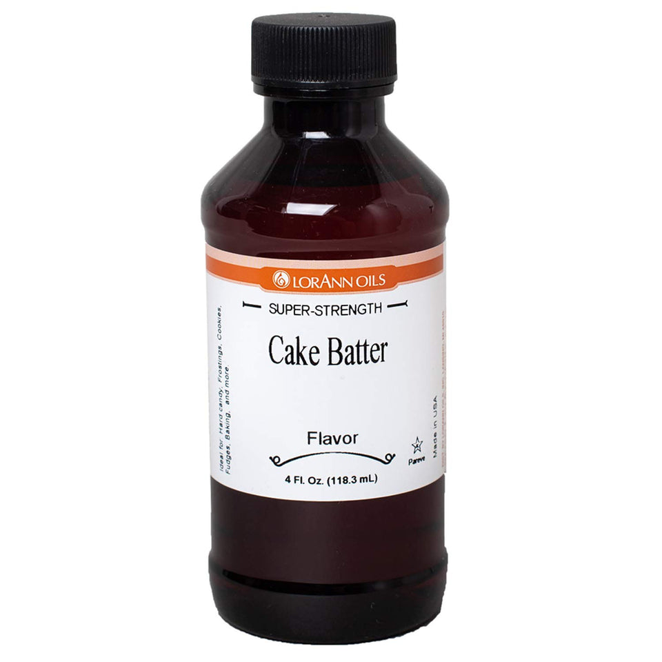 LorAnn Cake Batter flavor bottle shown, ideal for boosting cake and cookie batters.