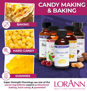 LorAnn Oils Cheesecake Flavor drops mid pour illustrating super strength potency