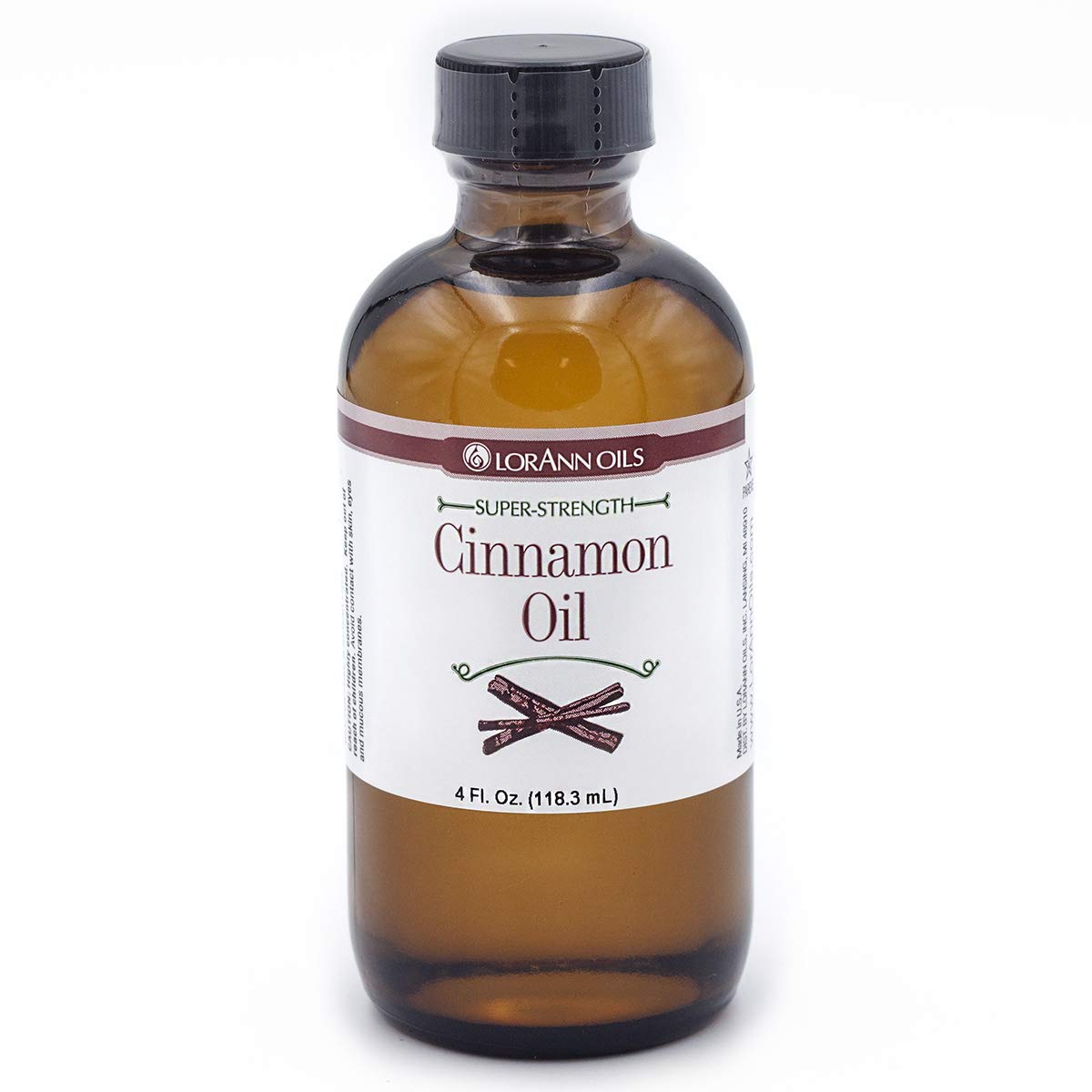 LorAnn Cinnamon Oil SS Flavor bottle close-up showing intense aroma for bold baking.